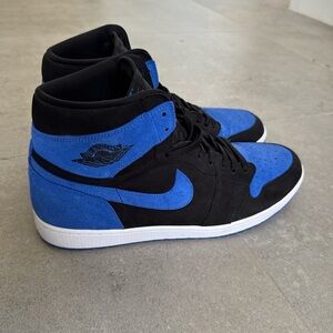 Men's Black and Blue High-Top Sneakers